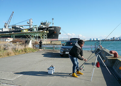 苫小牧西港北防波堤のチカ釣り