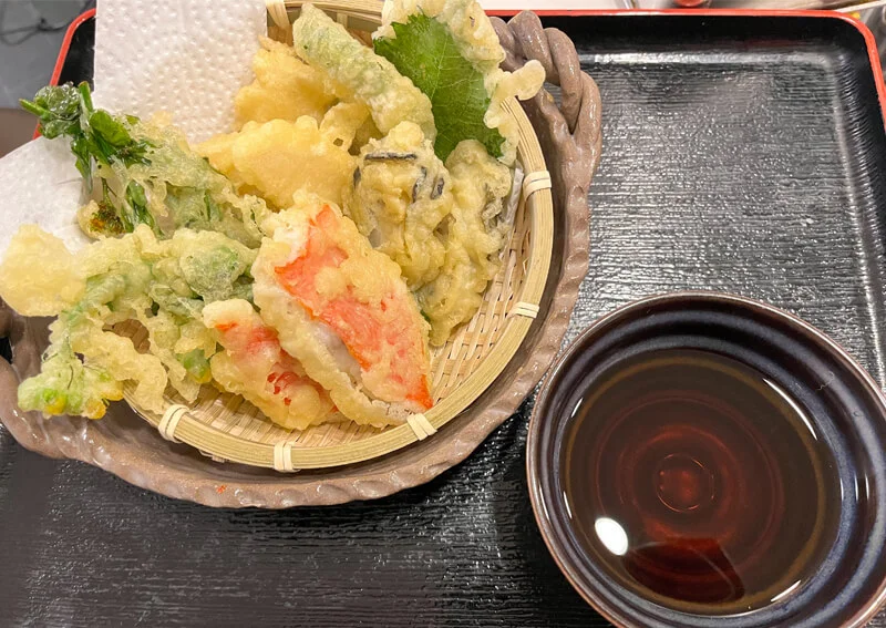 キンメダイと牡蠣、旬菜の天ぷら