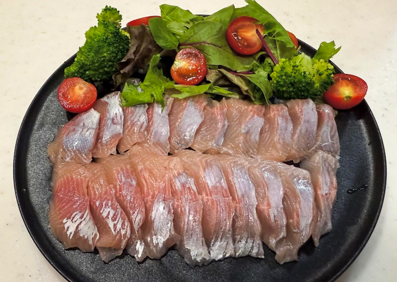 ニジマスの刺身＆塩焼き